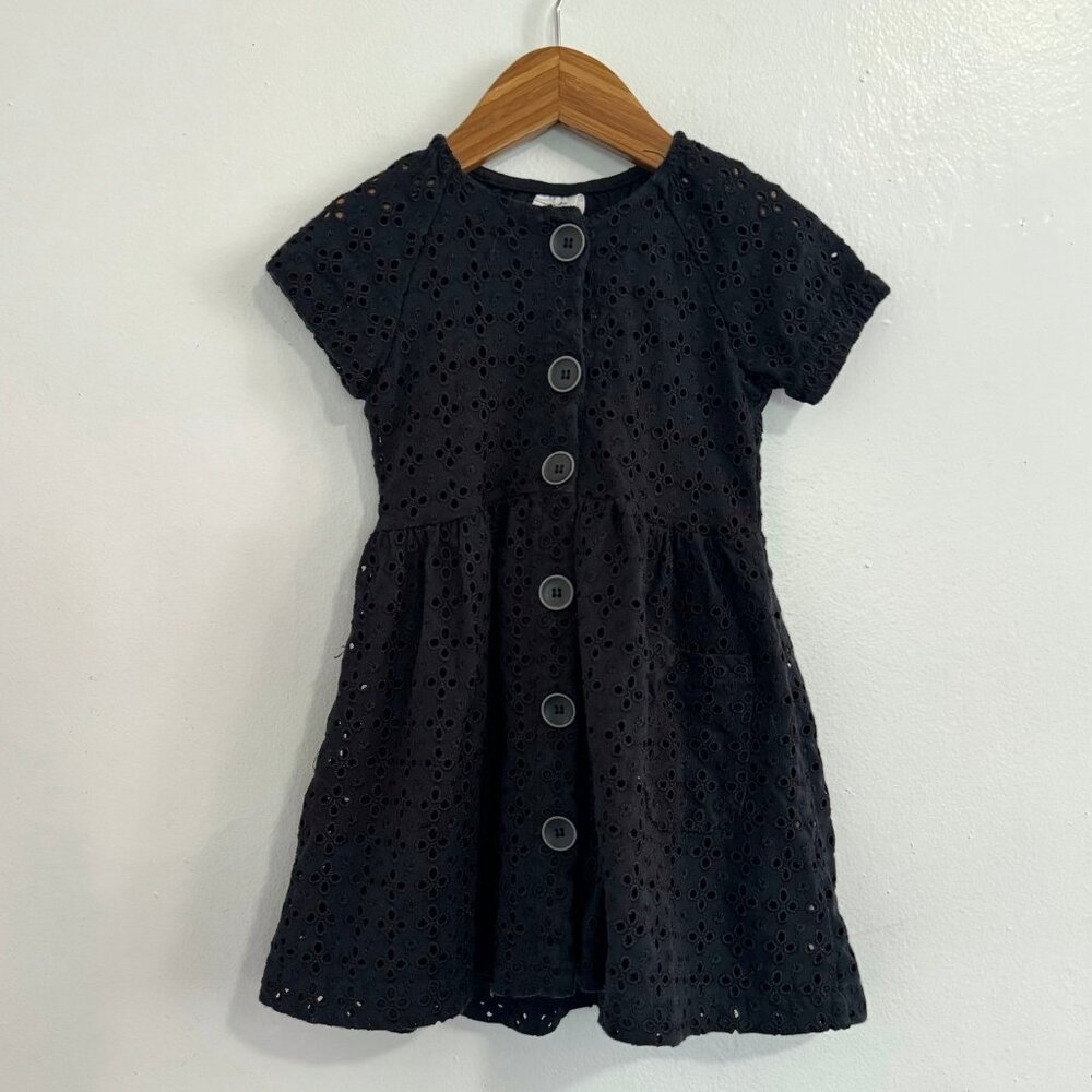 Zara Black Lace Eyelet Dress